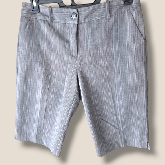 Worthington Pants - Worthington Light Gray Pinstripe Knee-Length Dress Shorts